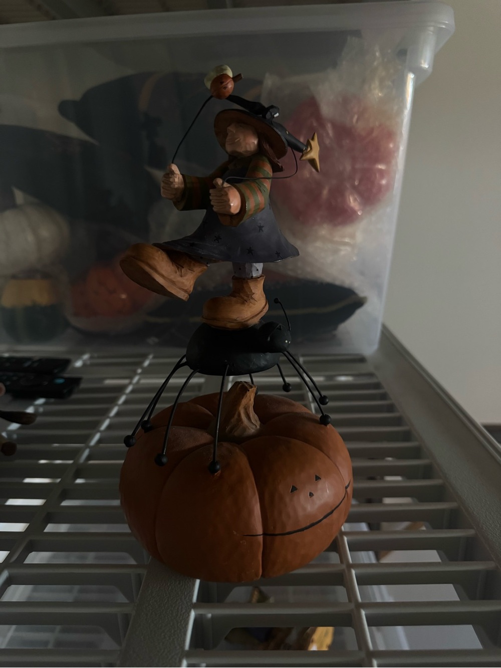 RARE Willieraye Handcrafted Orange Pumpkin Witch Figurine - Home Accents